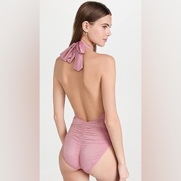 PILYQ Celine Ruched Namaste Sexy 1pc Swimsuit Large - Picture 3 of 6